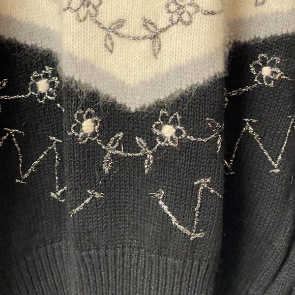 Vintage Carducci Black White sweater size M - Picture 4 of 10